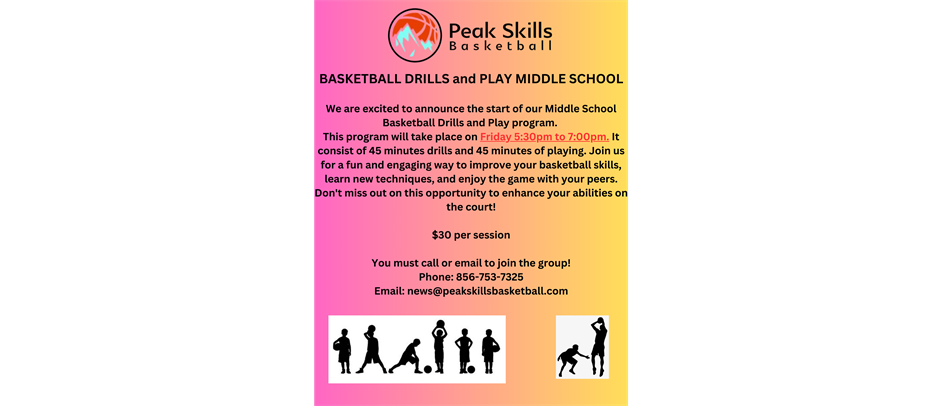 Middle School Drills and Play is Now on Friday!